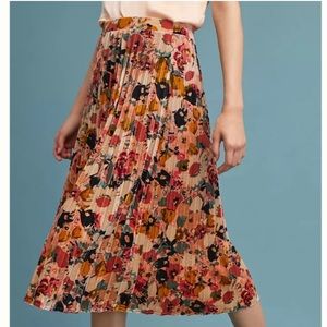 Anthropologie Maeve Floral Velvet Skirt